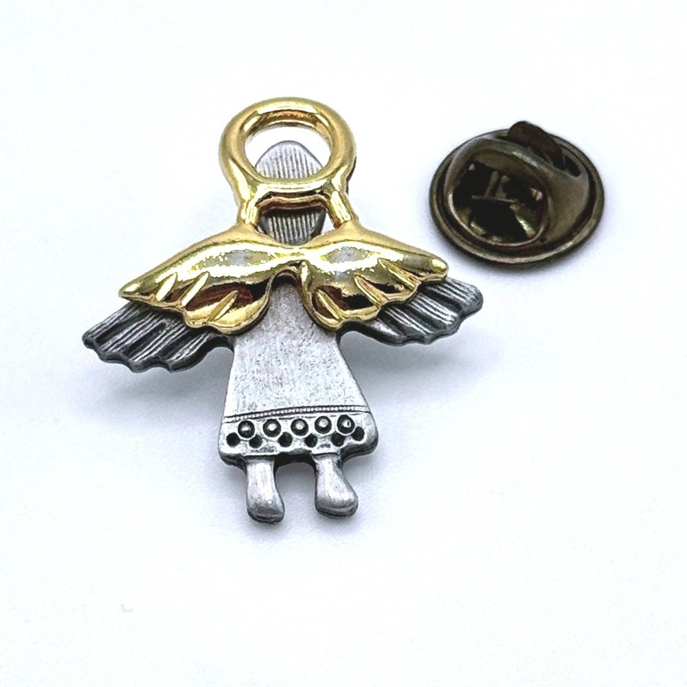 Angel Charm Lapel Pin Silver Gold Tone Guardian‎ Angel Pendant Faith Remembrance